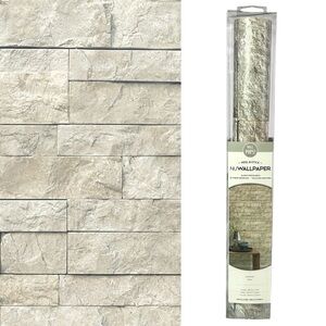 NIB Wall Pops! 30 Sq Ft Peel & Stick Wallpaper Slate Tile Gray Stone NU3383